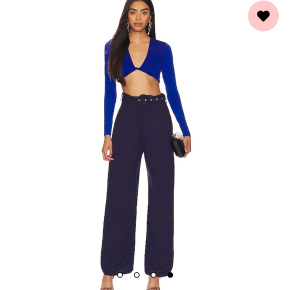 NWT Revolve More To Come Eliza Pant in Navy - Picture 3 of 4